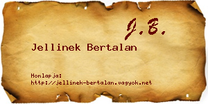 Jellinek Bertalan névjegykártya