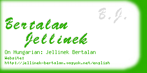 bertalan jellinek business card